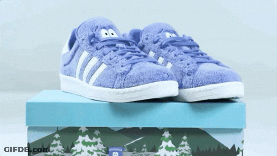 Blue South Park Adidas Campus 80S Shoes GIF