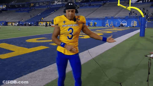 Blue Spartans Football Helmet In Rubenstein Showroom GIF