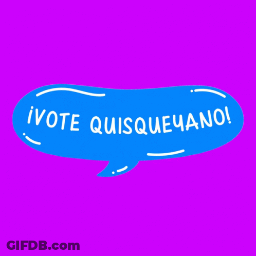 Blue Speech Bubble Saying Vote Quisqueyano GIF