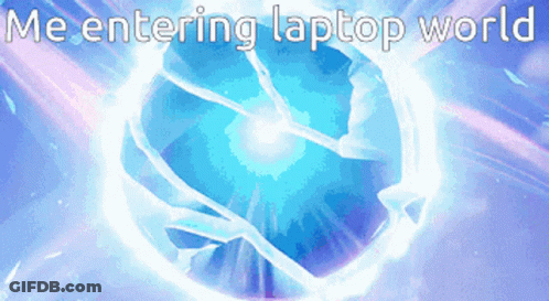 Blue Sphere Me Entering Laptop World GIF