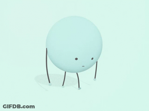 Blue Sphere With Face And Legs GIF