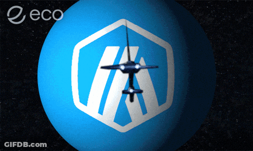 Blue Sphere With White Logo Eco GIF