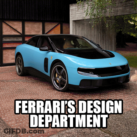 Blue Sports Car At Ferrari's Design Department GIF