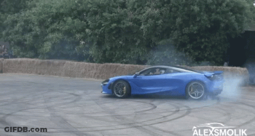Blue Sports Car Drifting GIF
