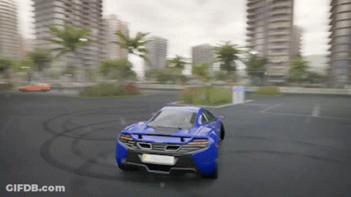 Blue Sports Car Driving GIF