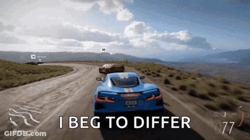 Blue Sports Car Driving I Beg To Differ GIF