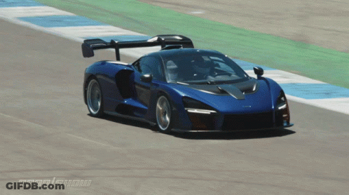 Blue Sports Car Driving On Track GIF