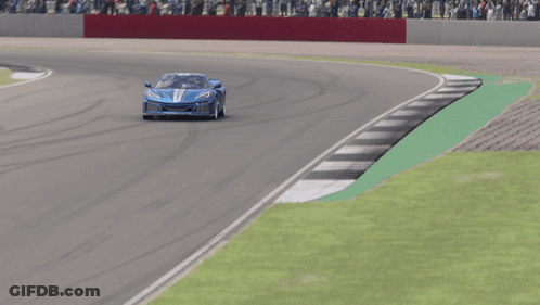 Blue Sports Car Driving On Track GIF