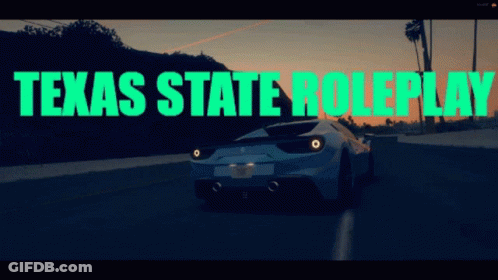Blue Sports Car Driving Texas State Roleplay GIF
