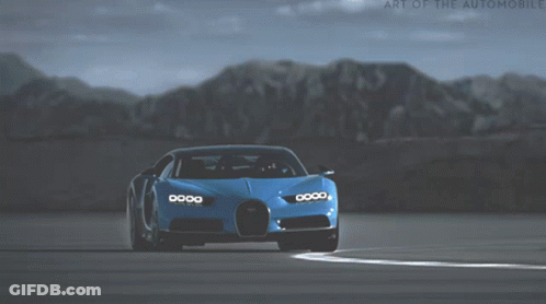 Blue Sports Car Driving With Art Of The Automobile GIF