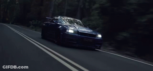 Blue Sports Car Driving With License Plate SGC GIF