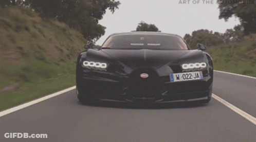 Blue Sports Car Driving With License Plate TL-EC-006 GIF