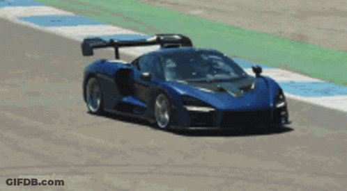 Blue Sports Car On Race Track GIF