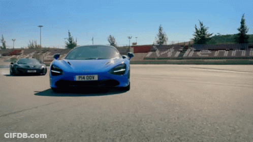 Blue Sports Car With Pi4 Ody License Plate GIF