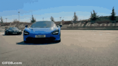 Blue Sports Car With RM 500K Plate GIF