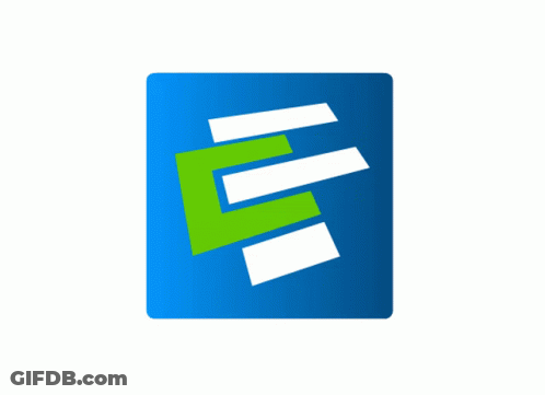 Blue Square With Green And White E GIF