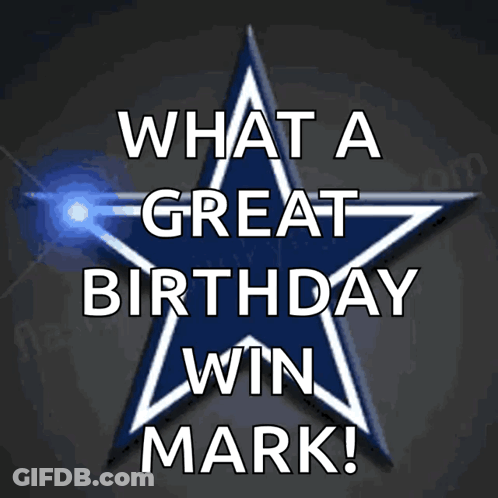 Blue Star Saying What A Great Birthday Win Mark GIF