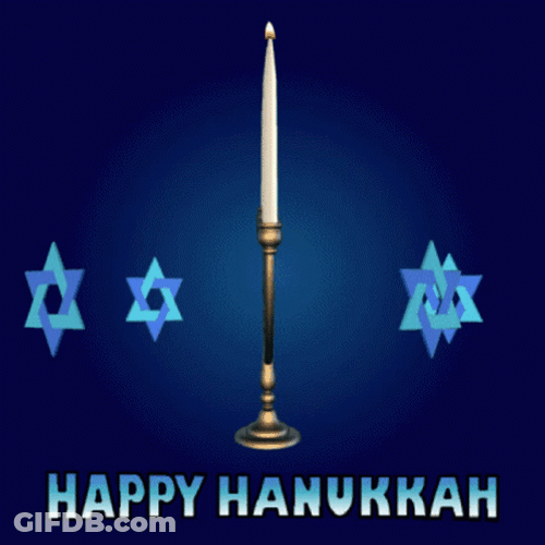 Blue Star Spinning Happy Hanukkah GIF
