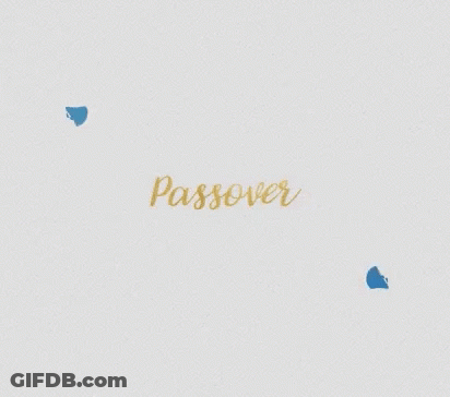 Blue Star With Flowers And Gold Passover Text GIF