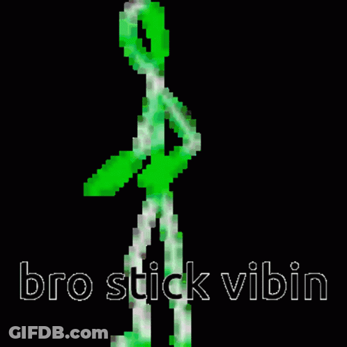 Blue Stick Figure Saying Bro Stick Vibin GIF