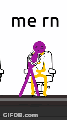 Blue Stick Figure Sitting Next To Purple Stick Figure GIF