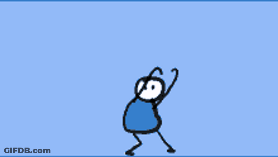 Blue Stick Man Funny Dance GIF