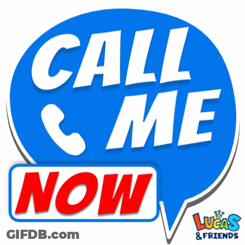 Blue Sticker Saying Call Me Now GIF