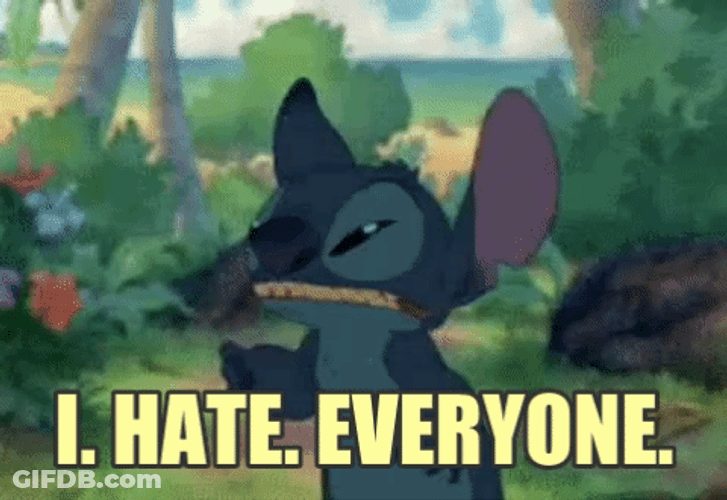 Blue Stitch Irritated Thanks I Hate It GIF