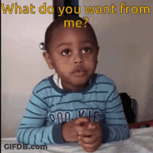 Blue-Striped Shirt Boy Asks What Do You Want From Me GIF