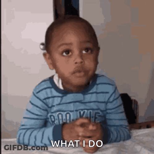 Blue Striped Shirt Boy Saying What I Do GIF