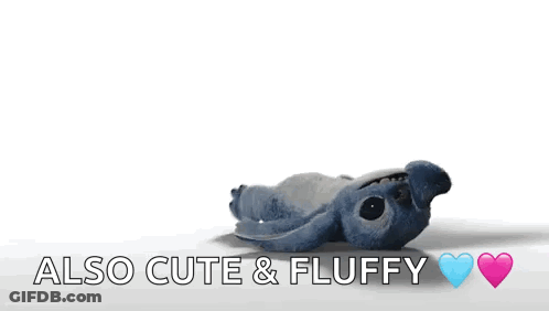 Blue Stuffed Animal Also Cute And Fluffy GIF
