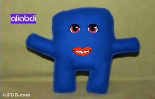 Blue Stuffed Animal Cartoon Face Aliabdi GIF