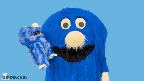 Blue Stuffed Animal Holding Smaller Blue Stuffed Animal Saying Hahahaha GIF