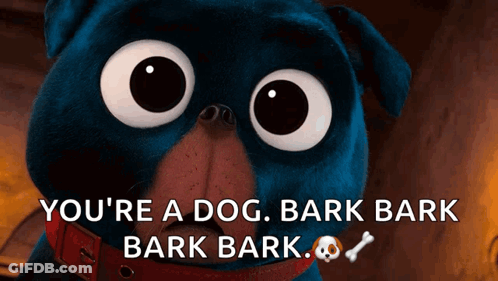 Blue Stuffed Animal Saying Bark GIF