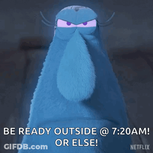 Blue Stuffed Animal Saying Be Ready GIF