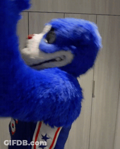 Blue Stuffed Animal With Red Nose And Stars GIF