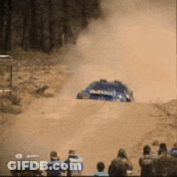 Blue Subaru Driving Dirt Road GIF