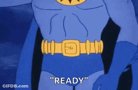 Blue Superhero Saying Ready GIF