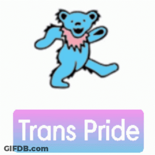 Blue Teddy Bear In Pink Shirt Trans Pride GIF