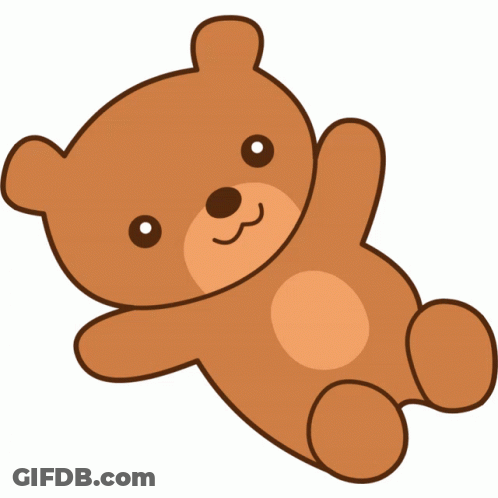 Blue Teddy Bear Laying Down With Arm Outstretched GIF