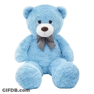 Blue Teddy Bear Says I Love You Bear-By-Much GIF