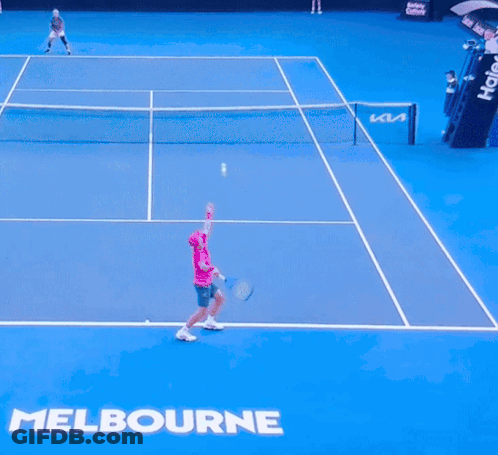 Blue Tennis Court With Melbourne Text GIF