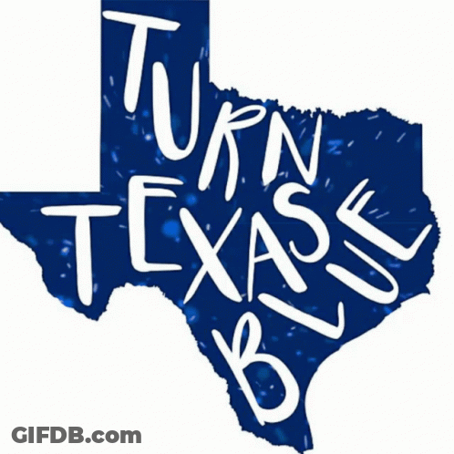 Blue Texas Map Saying Turn Texas Blue GIF