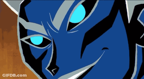 Blue Tiger Cartoon Drawing GIF