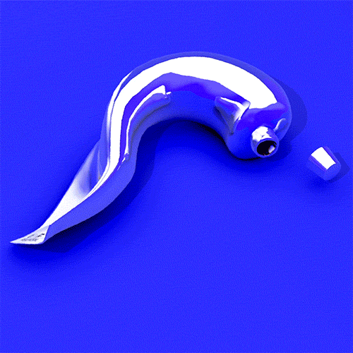 Blue Toothpaste Container With Worm GIF