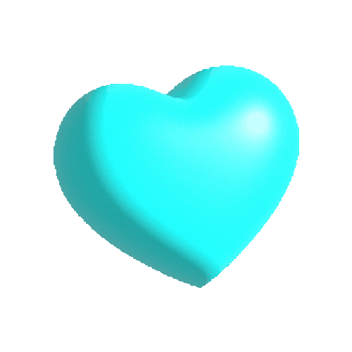 Blue Transparent Heart Beating Slowly GIF