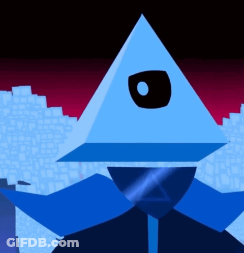 Blue Triangle With Black Eye GIF