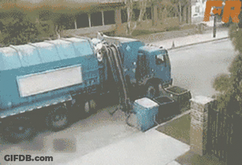 Blue Truck Parked On Road With Fox Logo GIF