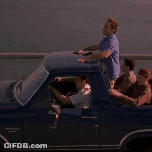 Blue Truck With Woohoo GIF