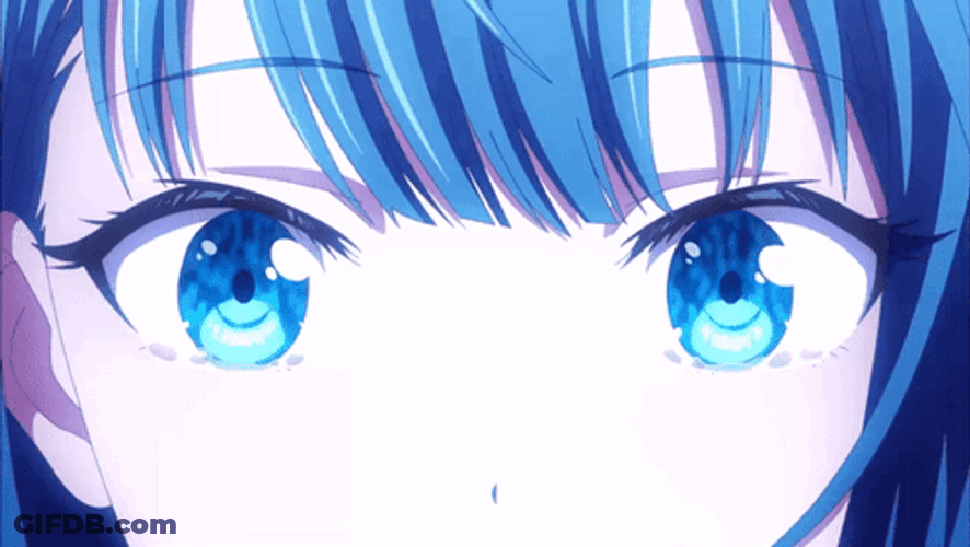 Blue Twinkling Anime Eyes GIF